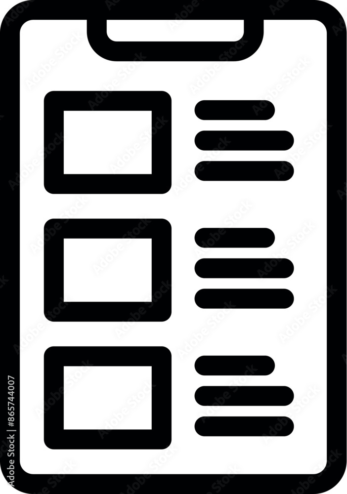 Poster clipboard showing project management task list for business organization