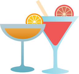 glass of martini, glass of cocktail vector