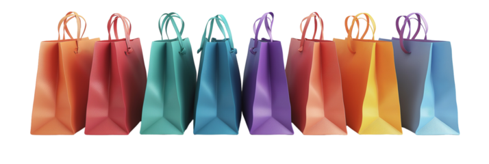 colorful shopping bags isolated