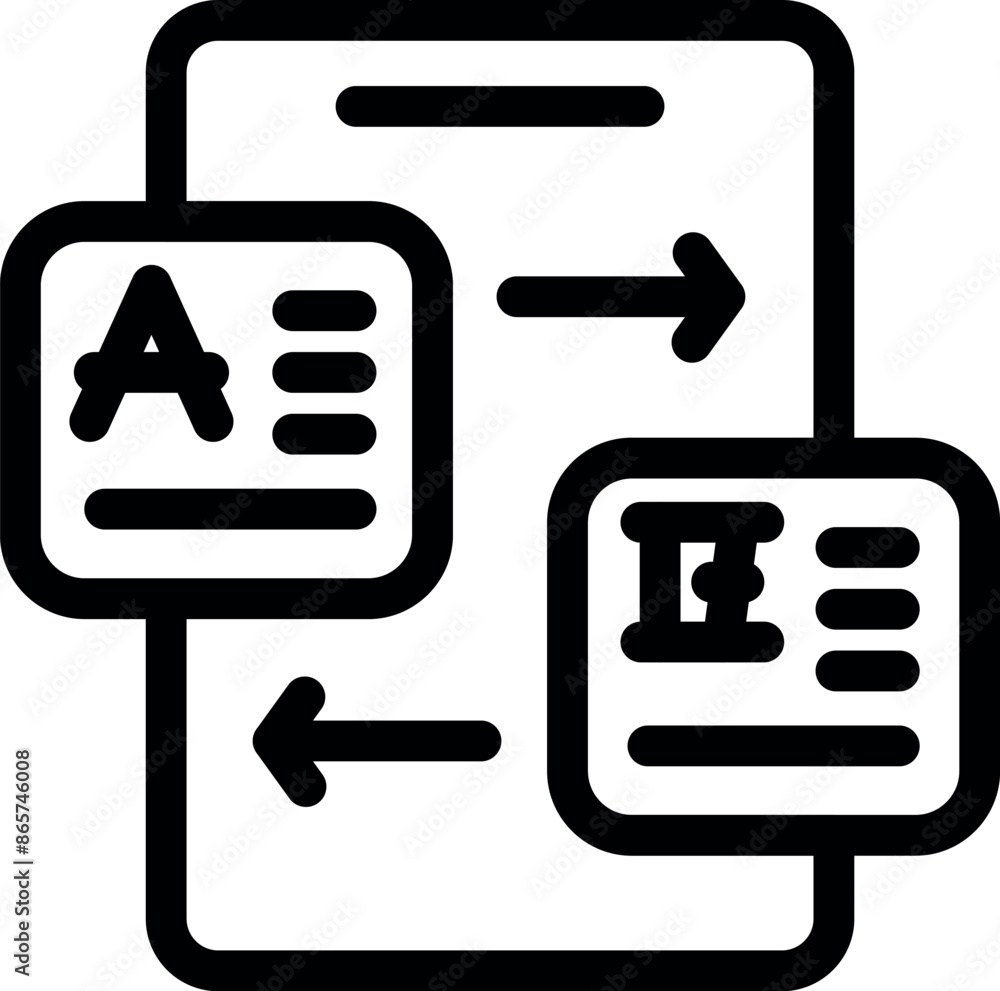 Poster this icon represents transferring or sharing text documents between devices
