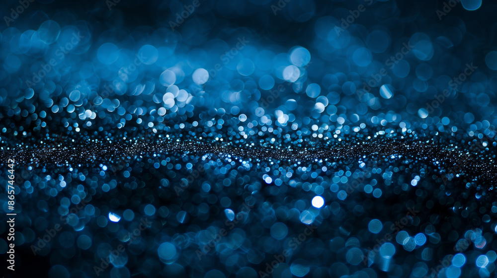 Poster the image is a blue background with many small blue dots scattered throughout. the dots are of varyi