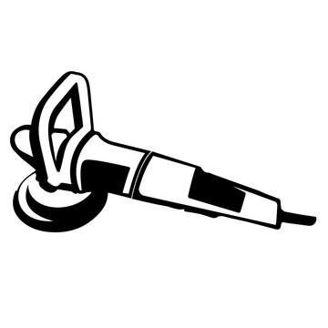 Detailing Polisher Outline Silhouette Tool Logo Design Illustration Clip Art Orbital Buffer Tool
