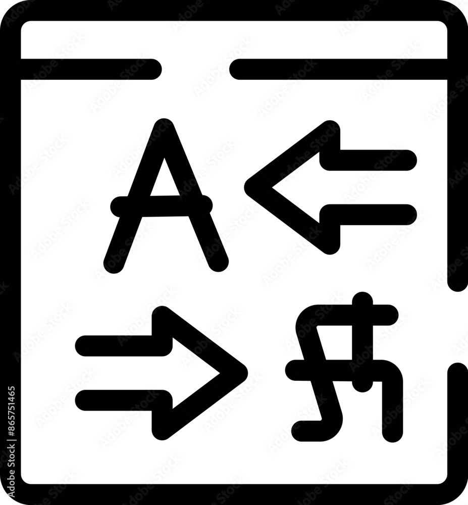 Poster online translator app is translating text from one language to another, enabling global communicatio