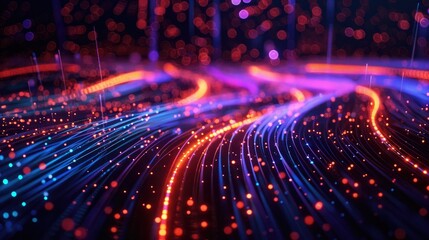 A colorful, abstract image with a lot of dots and lines.