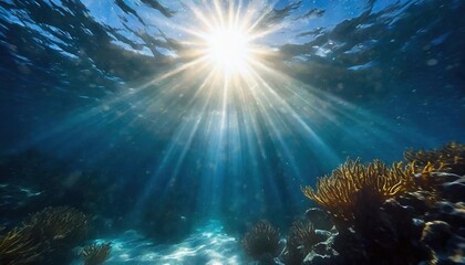 Sunlight Streaming Through Ocean Waters