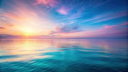 Obraz premium Oceanic pastel background with soft gradients of blue, teal, and pink resembling a tranquil sea at sunset , ocean, marine