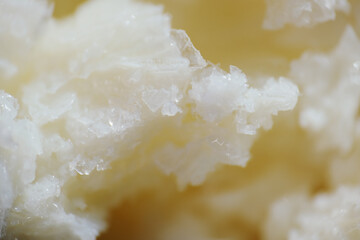 Macro texture of shaved milk ice
