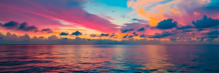 Panoramic Ocean Sunset - Serene and Vibrant