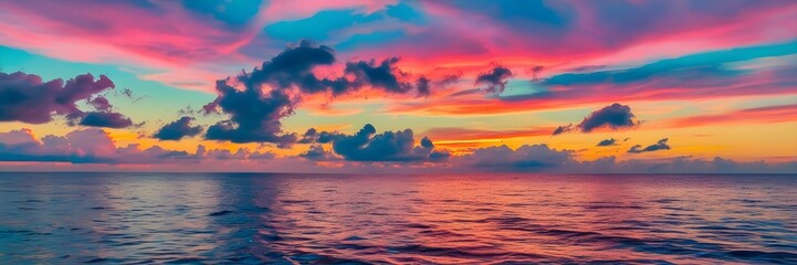 Panoramic Ocean Sunset - Serene and Vibrant