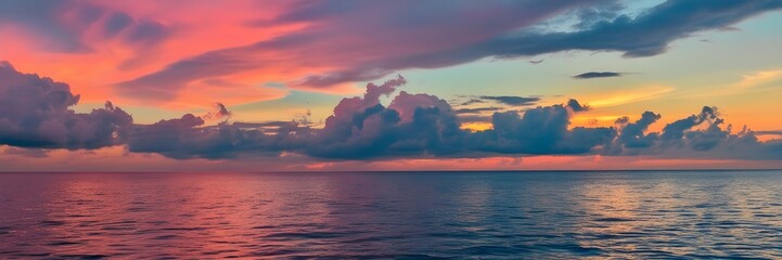 Panoramic Ocean Sunset - Serene and Vibrant