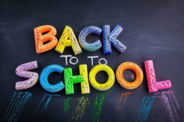 Colorful Chalkboard Letters Spelling Back To School