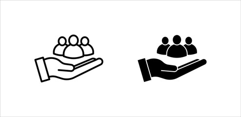 An inclusive workplace, Employee’s Protection Filled Outline icon set, vector illustration, Color editable, EPS 10.