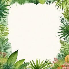 Naklejka premium Design-Vorlage mit Freifläche - Grüne Blätter - Pflanzen