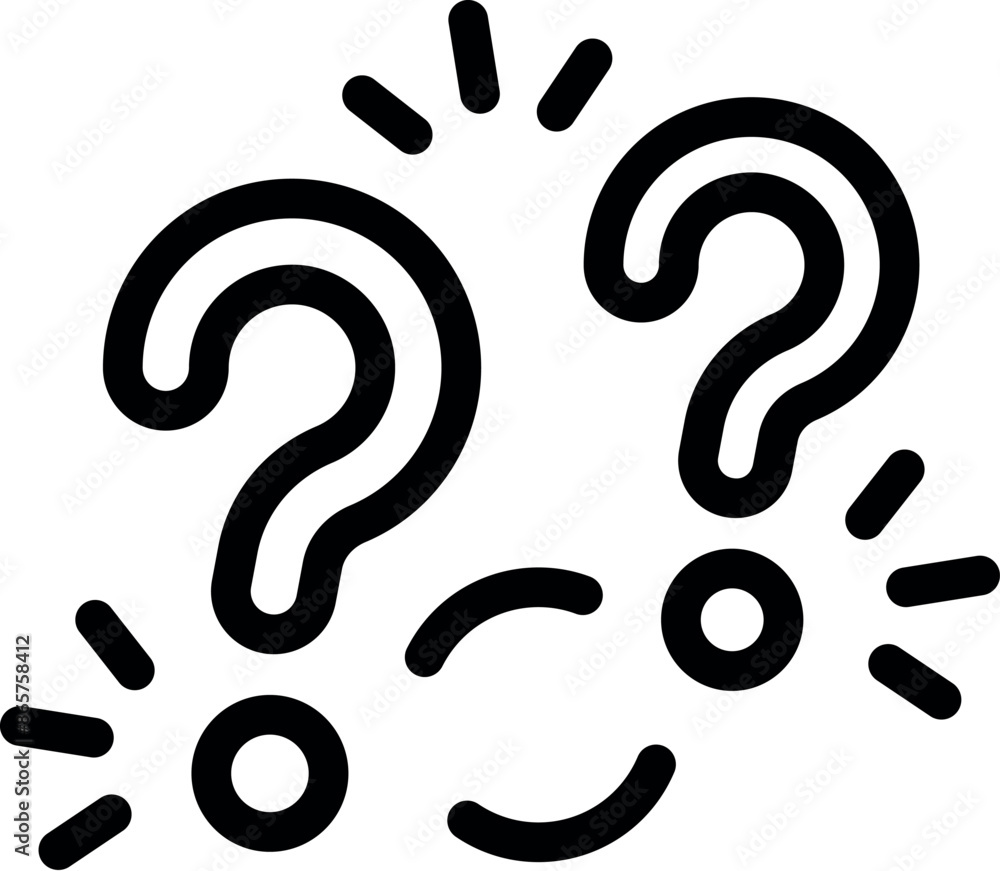 Poster question marks are floating, representing confusion and problem solving