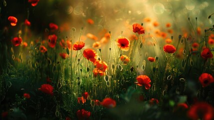 Obraz premium Nature expresses its love and beauty in the fragile poppies