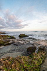 Fototapeta premium Beautiful beach view with coral, sea panorama