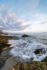 Beautiful beach view with coral, sea panorama