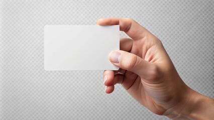 Obraz premium Isolated white hand cradling blank white card on transparent background, awaiting customization, with subtle shadows and soft focus edges.