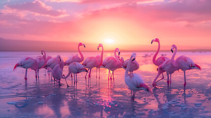 Naklejka premium Surreal landscape of Danakil Depression Ethiopia bubbling lava lake colorful mineral deposit photographed sunset 