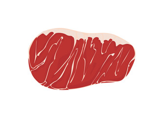 Fresh sirloin slice. Simple flat illustration.