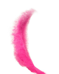 Pink Sand Storm desert with wind blow spin swirl around. Pink sand tornado storm with high wind. Fine Sand circle around, White background Isolated throwing particle element object