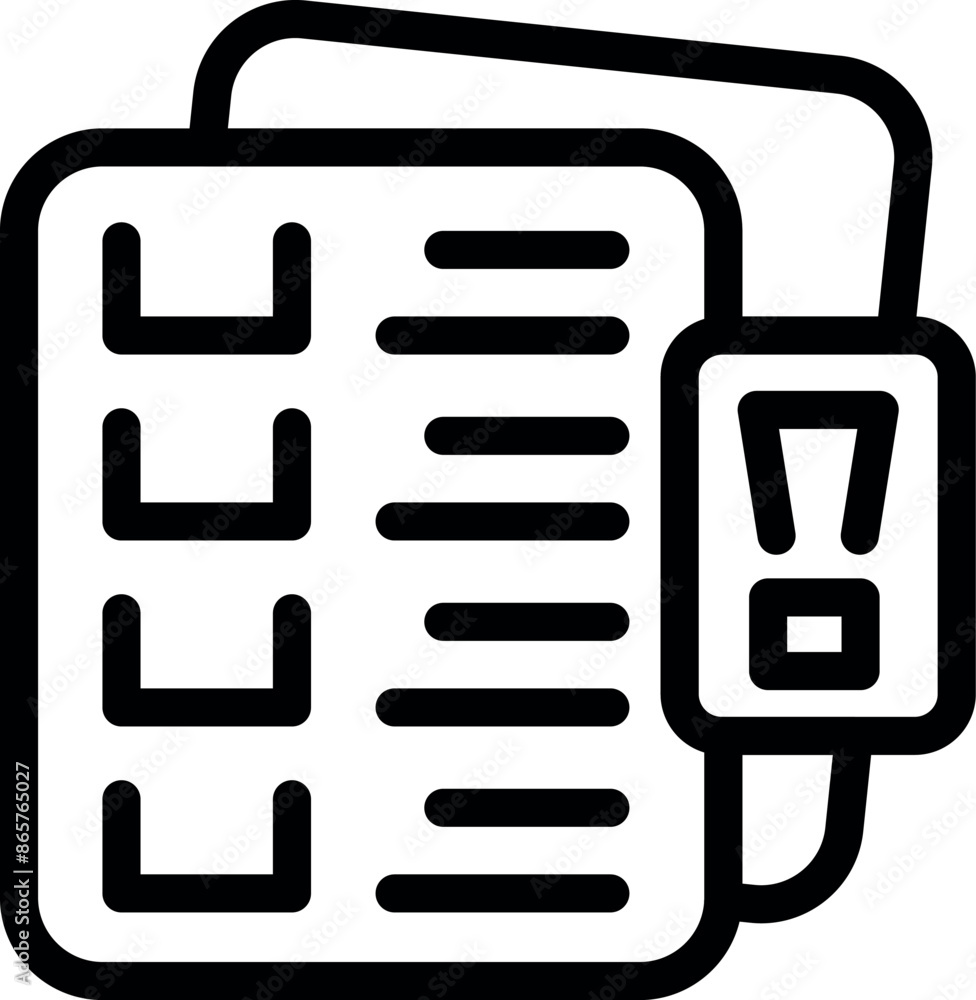 Poster checklist is showing an exclamation point as a warning sign