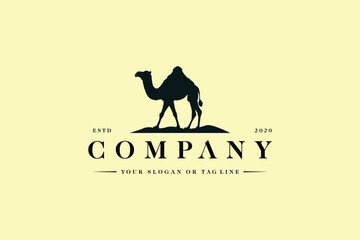 concept logo design camel premium vector template