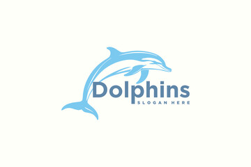 concept logo design dolphins vector template