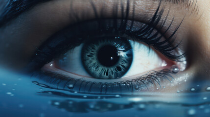 Fototapeta premium close up of blue eye in the eye