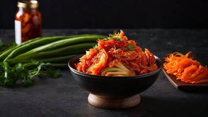 Nature's Palette, A Minimalist Composition of Fresh Carrots and Parsley Ingredients