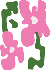 Pink Organic Tileable Simple Flower