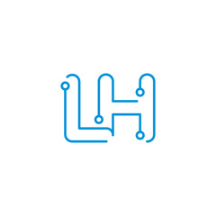Abstract Letters LH Logo Design Template 001