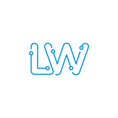 Abstract Letters LW Logo Design Template 001