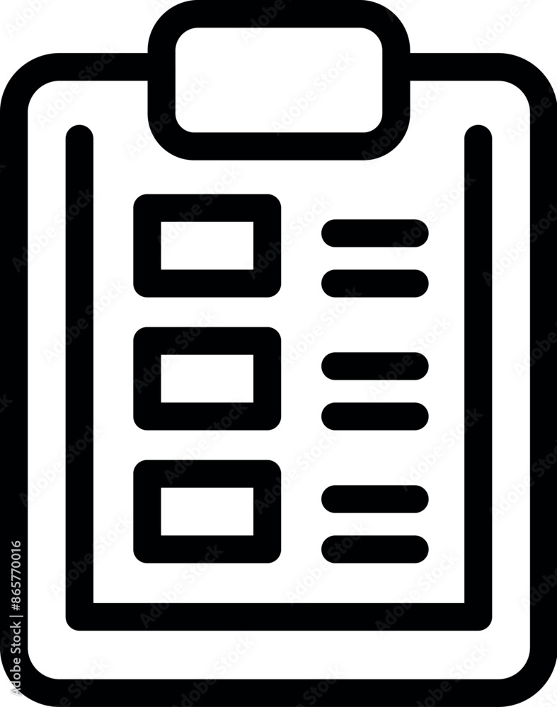 Poster clipboard showing checkboxes representing taking a survey, completing a checklist, or filling out a 