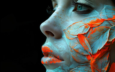 colorful paintings on woman face 