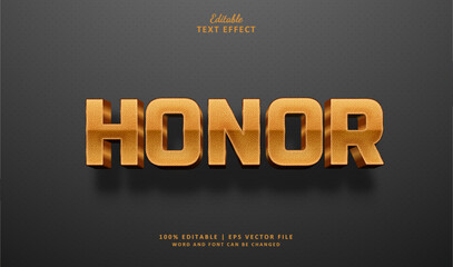 Honor Editable Text Effect Style 3d Gold Luxury Badge Award