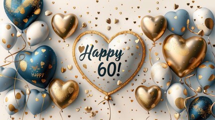 Happy 60th: a celebratory message commemorating six decades of life's journey, filled with gratitude, love, and cherished memories, marking this special milestone with joy and appreciation