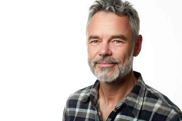 Obraz premium Middle aged man studio portrait on white background.