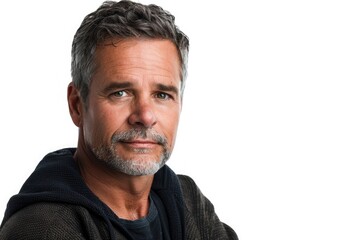 Obraz premium Middle aged man studio portrait on white background.