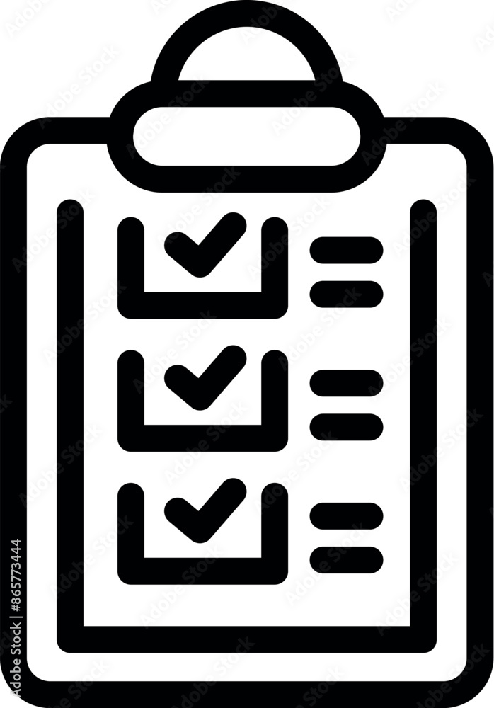 Poster clipboard is showing a completed checklist, representing task management and organization