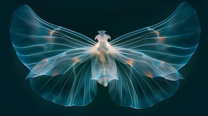 Within polar water of Arctic Ocean intricate beauty of sea butterfly revealed through lens of macrophotography setup Using specialized lighting technique translucent wing delicate body of pelagic