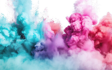 Fototapeta premium Colorful ink exploding in water creating abstract shapes