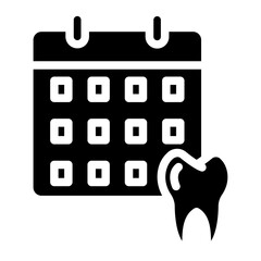 Calendar Dental Tooth icon symbol