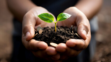 Investment Growth Concept: Nurturing Financial Prosperity Through Careful Investments in the Future