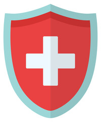 Obraz premium Flat illustration of shield guard protection isolated on white background.