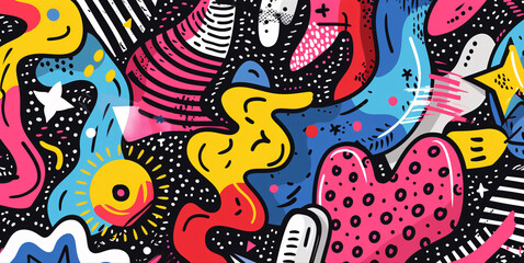 Abstract Colorful Pattern with Geometric Shapes