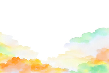 秋の紅葉をイメージした水彩タッチのアブストラクト（生成AI、generated by AI）背景は白
　