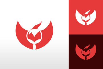 ILLUSTRATION VECTOR GRAPHIC OF 
 LOGO INITIAL M AND BIRD FLYING