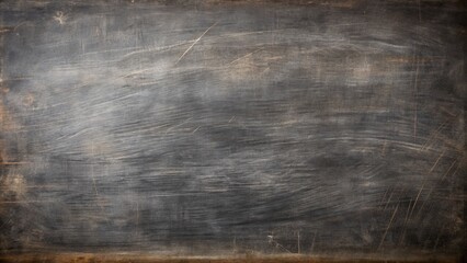 Dark weathered blackboard surface with pronounced scratch marks and subtle texture, ideal for educational and academic design backgrounds.