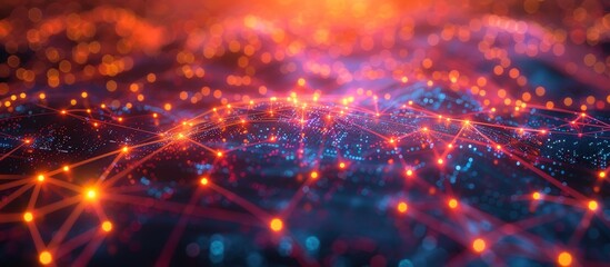Network of Big Data: Abstract Illustration Showing Digital Pathways and Interconnected Nodes